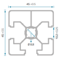 45X45 3K Kapalı Sigma Profil Kanal 10